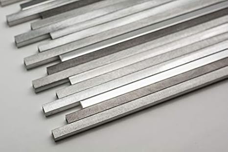 Mosaico Azulejos Piano Plata Gris Aluminio para cocina baño pared 8 mm