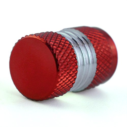 Runmade 4 Connecting Rods Style Polished Aluminum Alloy Chrome Tire Valve Stem Caps (Pack of 4) (Red) - Thumbnail 3