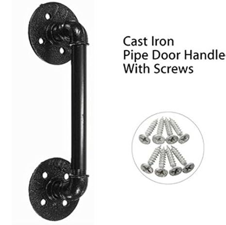 Black Iron Pipe Door Handle 29 5cm Threaded Pipe Drawer Pull With