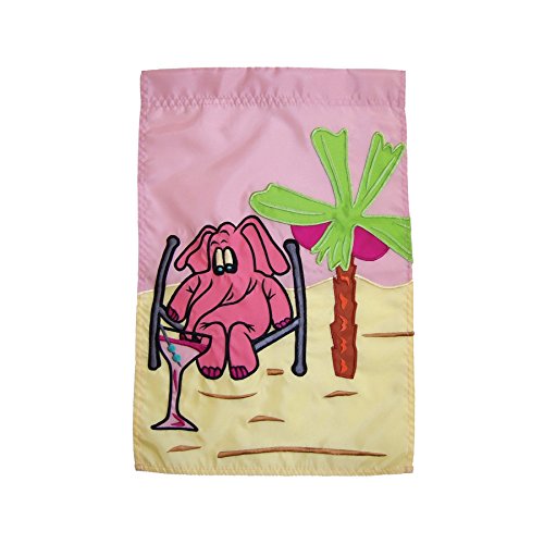 In The Breeze Pink Elephant Garden Flag