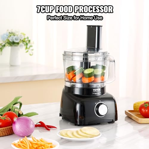VEVOR Food Processor, 7 Cup Small Vegetable Chopper for Dough