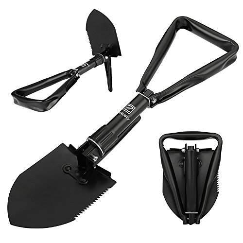 Z ZANMAX Folding Shovel, Camping Shovel Spade with Free Carrying Pouch for Camping, Backpacking, Car Emergency, Fishing, Gardening, Trenching - Thumbnail 6