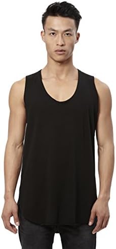 Uncommon Thrds Mens Scoop Tank in Lux Terry Black - L