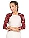 Zeagoo Women's 3/4 Sleeve Bolero Shrugs for Dresses Crochet Lace Open Front Cropped Cardigan