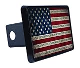 Rogue River Tactical USA American Flag Trailer Hitch Cover Plug US Patriotic Vintage Pledge of Allegiance
