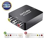 RCA to HDMI, AV to HDMI, JarGaBo 1080P Mini RCA Composite CVBS AV to HDMI Video Audio Converter Adapter for Xbox PS3 PS4 STB VHS VCR Camera DVD Game Console, Black