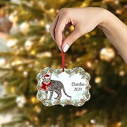 Fawn Spotted Tabby Savannah Cat Christmas Ornament