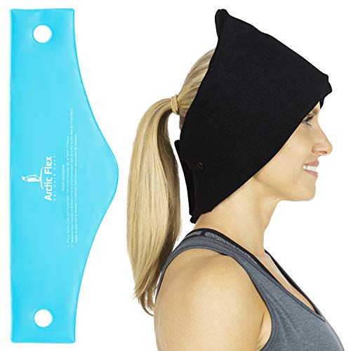 Arctic Flex Headache Relief Ice Pack Hat - Flexible Cold and Hot Gel Migraine Wrap Eye Mask for Head Injuries, Neck, Shoulder Tension Pain - Freeze, Heat Therapy - Kid, Men, Women - Wearable, Reusable