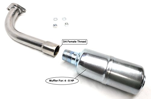 Exhaust With Muffler for: Predator 212cc, Honda GX160, GX200 - Thumbnail 4