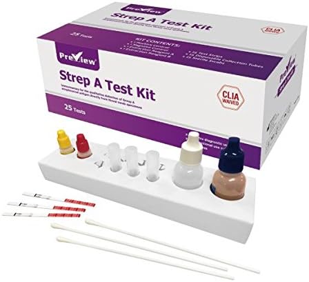 Preview Strep A Test for Strep Throat Testing,25 Tests/kit, P1-S25