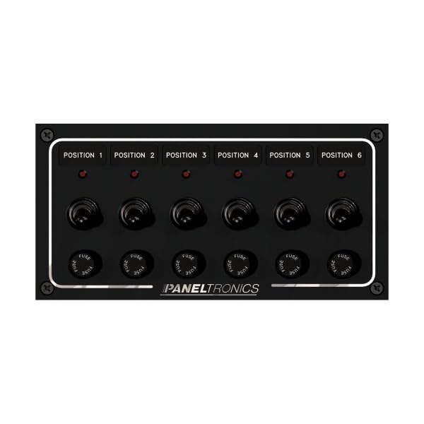 Paneltronics-Waterproof-Panel-DC-6-Position-Toggle-Switch-Fuse-wLEDs