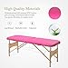 Uenjoy Massage Bed 72'' Professional Folding Massage Table 2 Fold, Basic & Portable, Pink