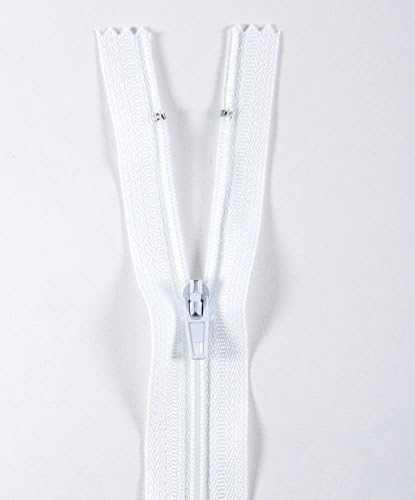 Trimz 40cm (~16inch) one Way end Stop Zip with 4mm Teeth - White x 1Pce, Polyester, 40 cm - Image 4