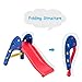 BABY JOY Folding Slide, Indoor First Slide Plastic Play Slide Climber for Kids (Round Rail)