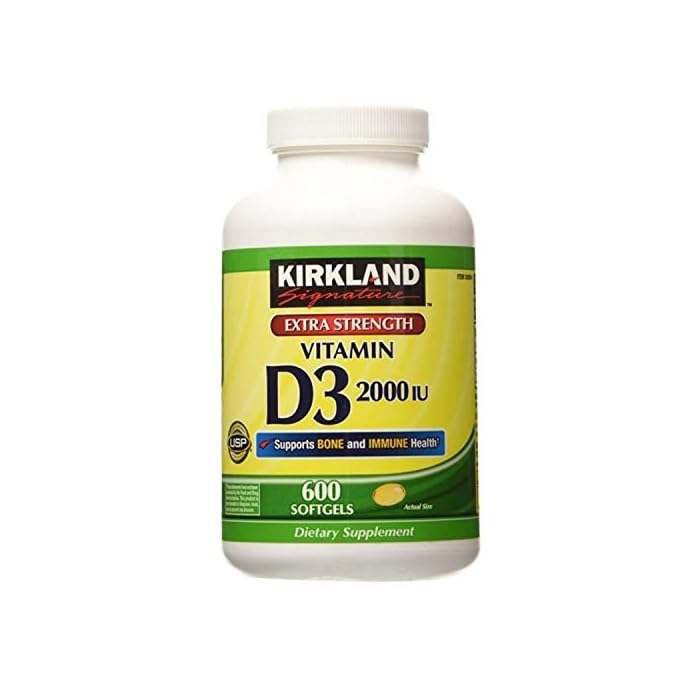 Kirkland Signature Maximum Strength Vitamin D3 2000 I.U. 600 Softgels, Bottle Personal Healthcare / Health Care