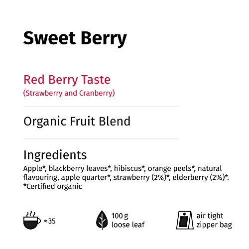 "Sweet Berryâ Früchtetee Lose Bio mit Cranberry Erdbeer Sahne Geschmack - 100 Gramm Loser Kindertee (ca. 35 Tassen) von alveus – Bild 7
