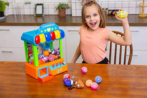 JOYIN Mini Claw Machine Toy Candy Grabber & Prize Dispenser Vending Machine Toy Grabber Arcade Game with 10 Plush Characters and 8 Capsules
