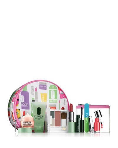 Bloomingdales Spring 2014 CLINIQUE 8 Piece BONUS GIFT SET In Cosmetic Bag