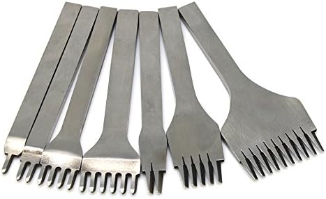 Teenment Leathercraft 7Pcs Prong Diamond Chisel Leather Craft Stainless Steel Tools Hole Punches DIY tool Work well tool Lacing Stitching Perforate set