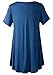 LARACE Women Short Sleeves Flare Tunic Tops for Leggings Flowy Shirt (L, Steel Blue)