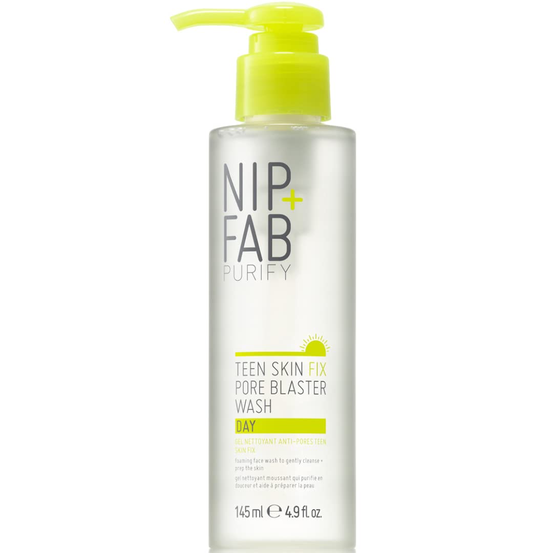 Nip + Fab Teen Skin Fix Pore Blaster Day Face Wash with Wasabi Extract and Vitamin E Cleansing Micellar Gel Facial Cleanser for Oil Control, Refining Minimizing Pores, 145ml — image 1