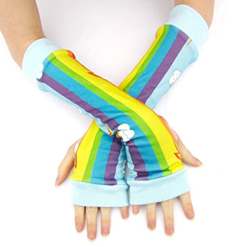 Rainbow and Dash Arm Warmers Fingerless Gloves Cosplay Costume