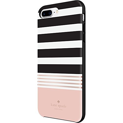 Kate spade new york stripe black white rose gold foil h…