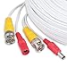 BNC Cable, 150ft 4Pack All-in-One Siames Video and Power Security Camera Wire Cord with 2 Female Connectors for All Max 5MP HD CCTV DVR Surveillance System (4x150FT BNC Cable White)