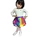 Jastore Girls Layered Rainbow Tutu Skirt Dance Dress Ruffle Tiered Clubwear