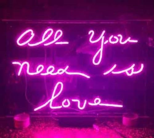 Desung 14" All You Need is Love Purple Custom Design Decorated Acrylic Panel Handmade Man Cave Neon Sign Light UT12