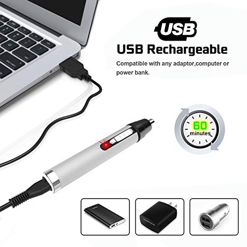 Nose Hair Trimmer, USB Rechargeable Ear and Nose Hair Trimmer for Men Professional Painless Nose Hair Remover, 4 in 1… - Image 4