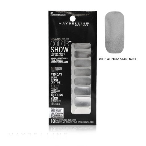 Maybelline New York Color Show Fashion Prints Nail Stickers 80 Platinum Standard