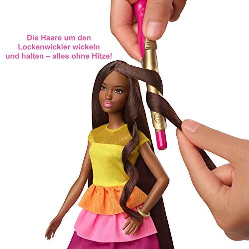 Barbie GBK25 Locken-Style Puppe, schwarzhaarig – Bild 5