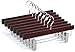 TOPIA HANGER Pants Hangers, Deluxe Cherry Wood Skirt Hangers with 2 Big Premium Metal Clips and 360° Swivel Anti-Rust Flat Hook, 20 Pack Boutique Hanger for Skirts, Trousers, Jeans, Slacks, CT03M