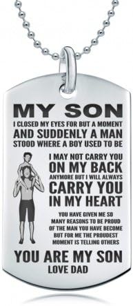 My Son, Love Dad Dog Tag, 925 Sterling Silver