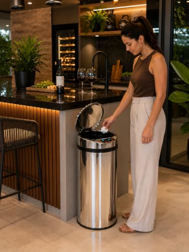 Lixeira Automática Inox 42 Lts Premium Sensor Banheiro Kzi