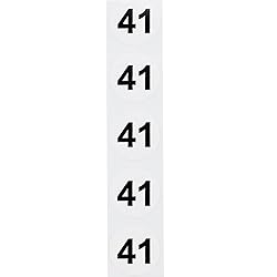 White with Black Number 41 Circle Dot Stickers, 3/4