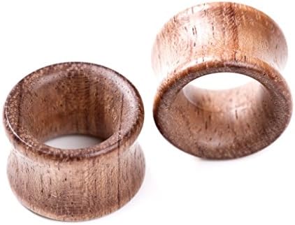 Natural Wood Tunnels Ear Plugs Sold in Pairs Size 0g