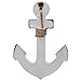 MyGift Set of 2 Blue & White Nautical Anchor Design Wall Mounted Hat Hook/Coat Towel Display Hanger