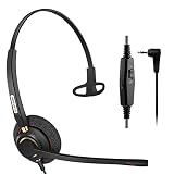 Telephone Headset with Noise Cancelling Microphone, 2.5mm Phone Headset for Cordless Phones Panasonic AT&T Vtech RCA Uniden Cisco SPA Grandstream Polycom Clarity XLC3.4 Office IP (A800CP)