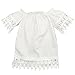 Kids Baby Girls White Off Shoulder Lace Dress Toddler Girls Summer Linen Tops Clothes (0-6 Months, Lace White)