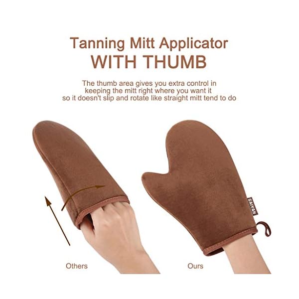 GAIYAH Self Tanning Mitt Tan Mitt - Double Sided Fake Tan Mitt Self Tan Mitt With Thumb Ultra Soft Tanning Mit
