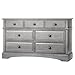 Evolur Double Drawers Dresser, Storm Grey