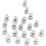20 Strong Steel Magnetic Push Pins Silver Color Nickel-Plated - Ideal For Decluttering