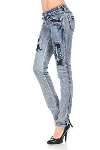 VIRGIN ONLY Women's Embellished Skinny Jeans (Modern Blue, 13)