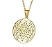 MPRAINBOW Gold Stainless Steel Gold Sri Yantra Sri Chakra Sacred Geometry Talisman Pendant Necklace