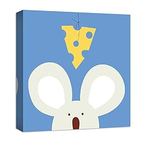 Grey Mouse Painting Artwork for Home Framed for Kids