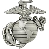 Indiana Metal Craft EGA Solid Pewter Jumbo Size Lapel, Jacket, or Hat Pin Heirloom Quality, Licensed Marine product, Perfect Marine Corps Gift, Made in USA