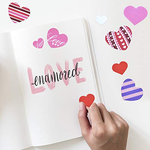 SAYAYA 600 Pieces Heart Stickers Foam Adhesive Hearts Love Decorative Sticker for Valentine's Day, Wedding or DIY Crafts