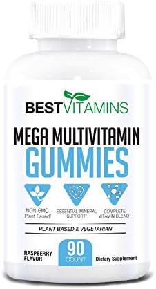 Best Mega Daily Multivitamin by Best Vitamins: Halal / Vegan Top Rated Multi-Mineral and Multi-Vitamin for Men and Women, Vitamin and Mineral Support, Essential Nutrient Support, Raspberry, 90 Chews